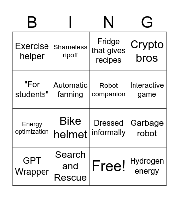 Capstone Bingo Card