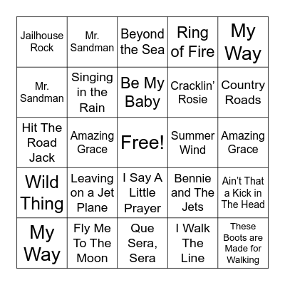 Musical Bingo! Bingo Card