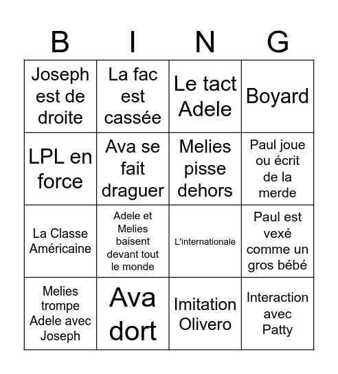 Bing Bingo Card