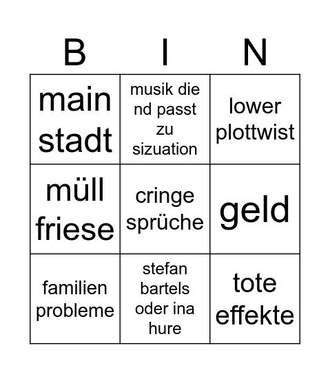 hilf mir ahh Bingo Card