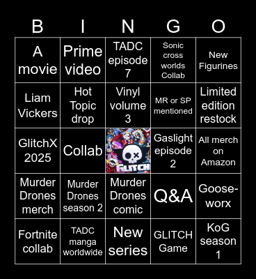 GLITCH DIRECT 2025 Predictions Bingo Card
