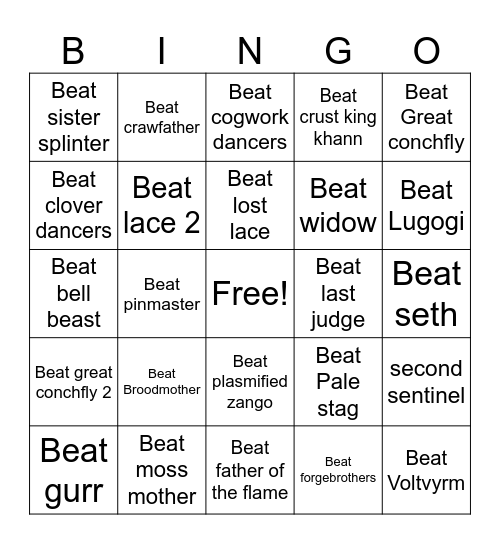 SIlksong boss bingo Card