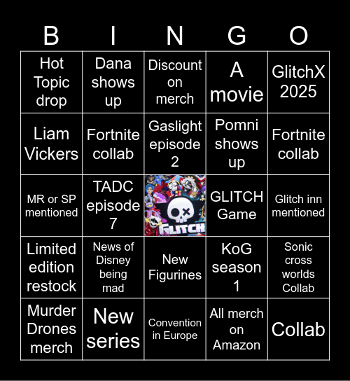 GLITCH DIRECT 2025 Predictions Bingo Card