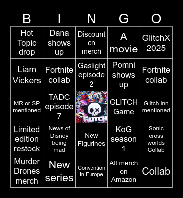 GLITCH DIRECT 2025 Predictions Bingo Card