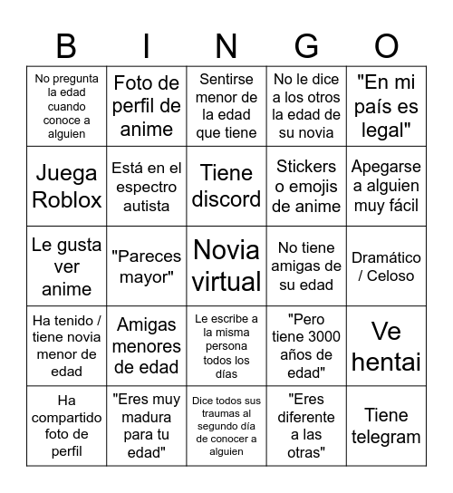 Grumer Bingo Card