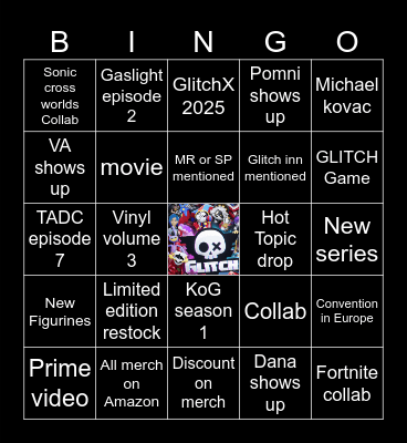 GLITCH DIRECT 2025 Predictions Bingo Card