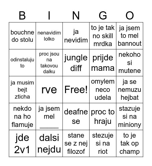 martn bingo Card