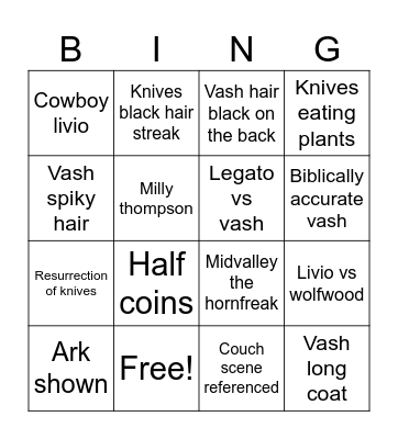 TriGaze trailer Bingo Card