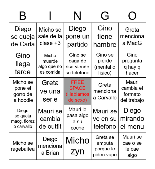BINGO Card