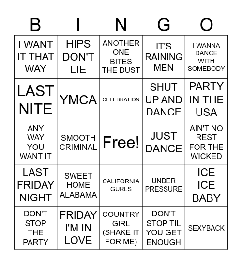 LET"S PARTY Bingo Card