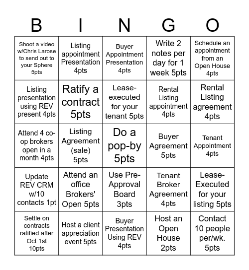 Name: Bingo Card