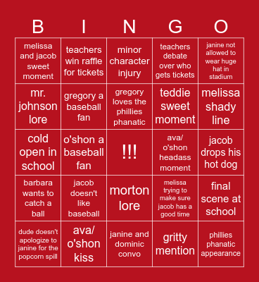 abbott elementary: "Ballgame" predictions Bingo Card