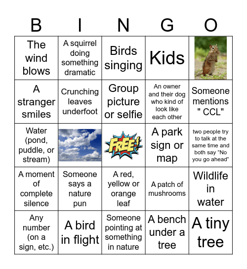 Francis William Bird Park Bingo Card