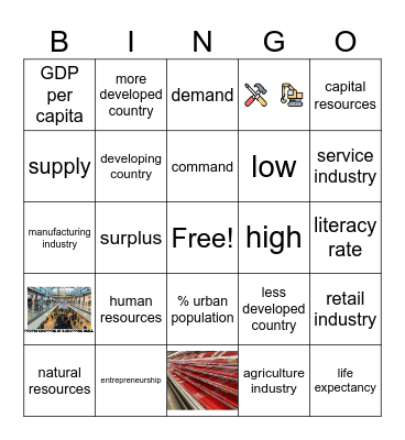 Economics Review BDJH Bingo Card