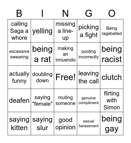 JOEL BINGO Card