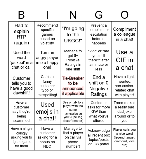 Customer Support Bingo! Bingo Card