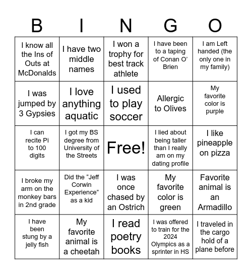 Do you know me? Bingo Card