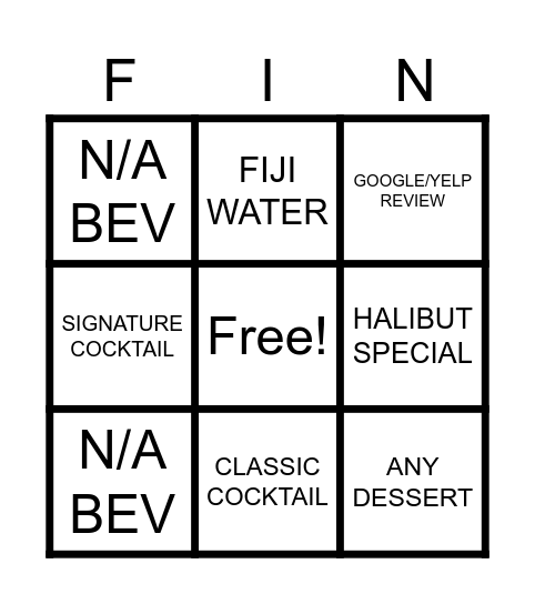 FRI YAY Bingo Card