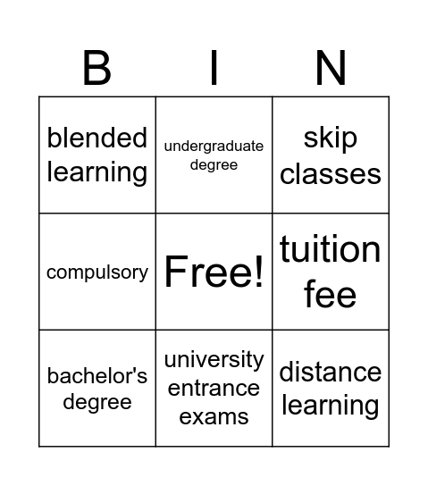 BINGO Card
