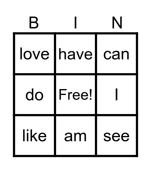 About Me Bingo Card