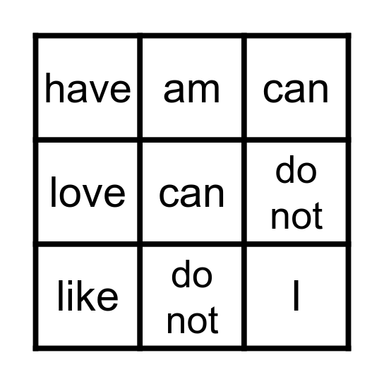 About Me Bingo Card