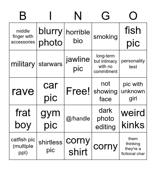 bumble bingo Card