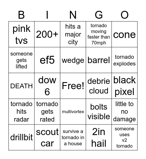 twisted bingo Card