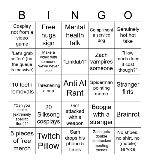 PAX Bingo Card