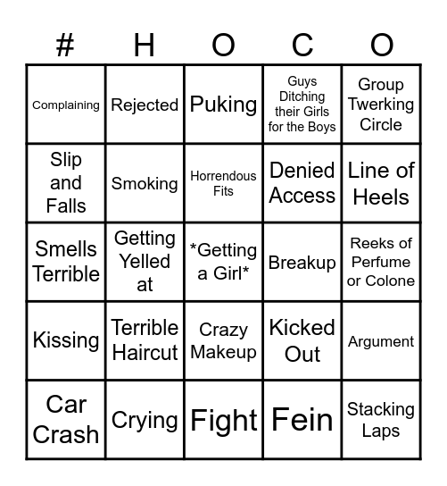 Homecoming Bingo Card
