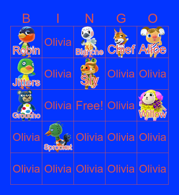 Animal Crossing Bingo Card