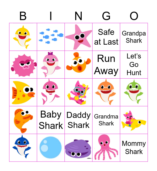 BABY SHARK Bingo Card