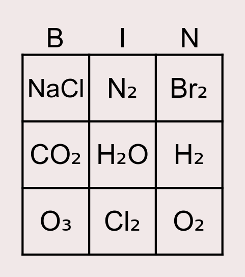 ĐƠN CHẤT - HỢP CHẤT Bingo Card