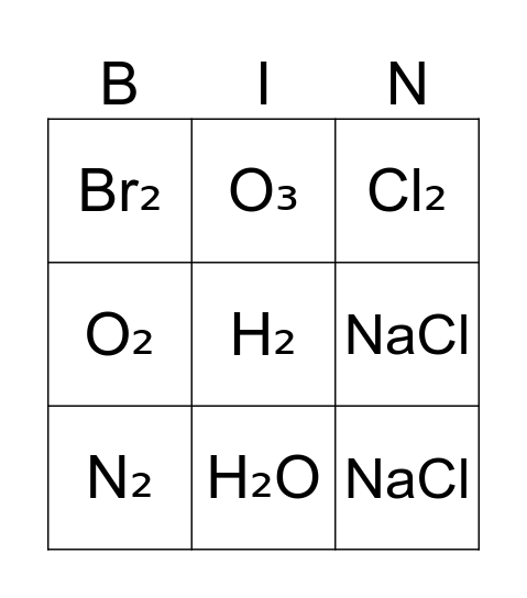 ĐƠN CHẤT - HỢP CHẤT Bingo Card