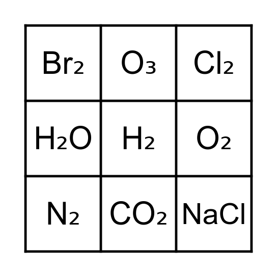 ĐƠN CHẤT - HỢP CHẤT Bingo Card