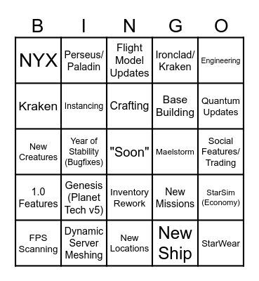 Citizencon 2955 (Locke) Bingo Card