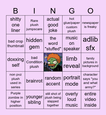 Stuffed super cool bingo game Bingo Card