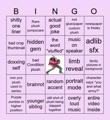 Stuffed super cool bingo game Bingo Card
