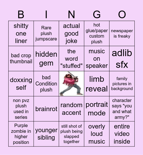 Stuffed super cool bingo game Bingo Card
