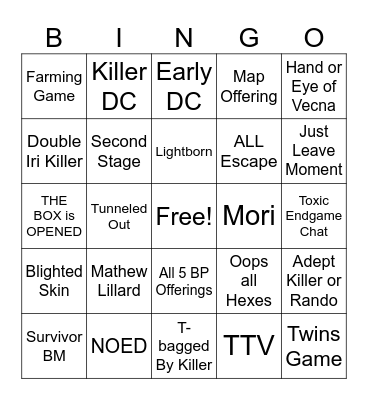 Bingo by Daylight Bingo Card
