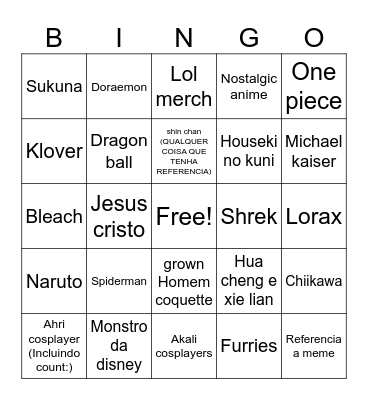 Oq vamos ver question mark Bingo Card