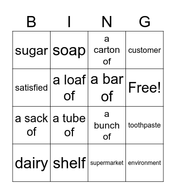 Grade 4 Unit 3 Bingo Card