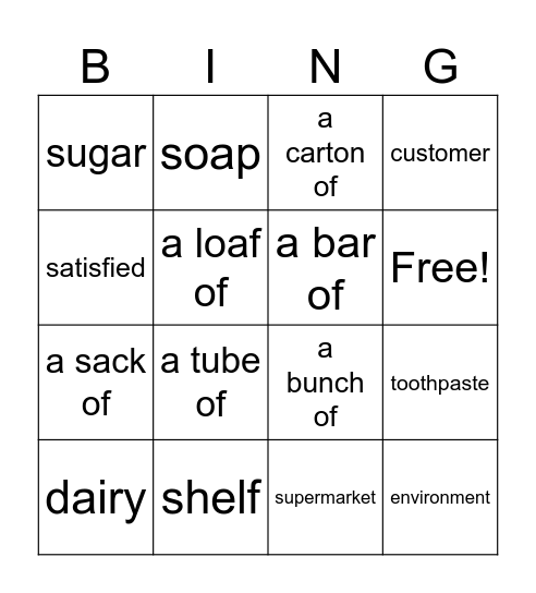 Grade 4 Unit 3 Bingo Card