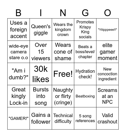 Krispy Bingo Card
