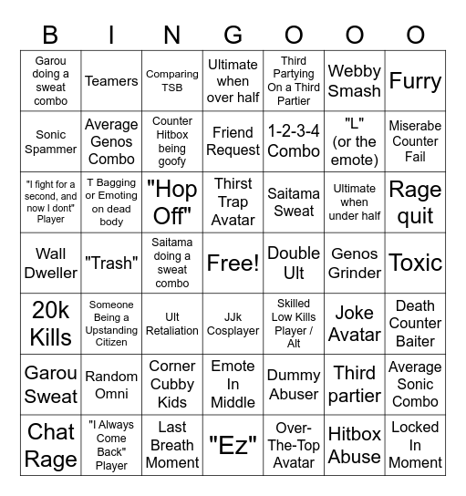 The Strongest Battleground Bingo Card