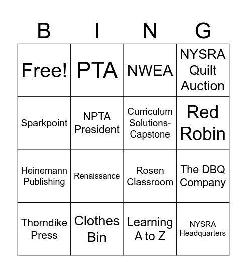EXHIBIT HALL BINGO Card