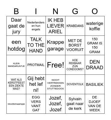 voute tv Bingo Card
