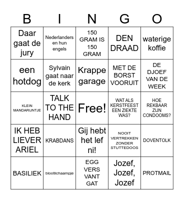 voute tv Bingo Card