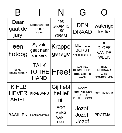voute tv Bingo Card