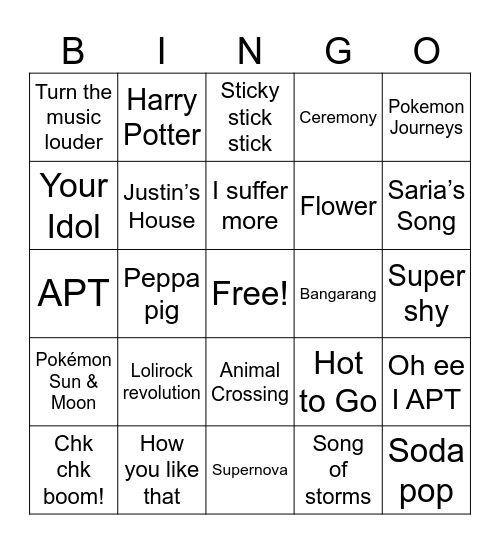 Georgia Bingo Card