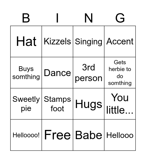 Grandma Bingo Card